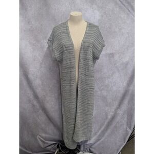 Anthology Womens Grey Marl Open Front Longline Duster Cardigan Size 12/14